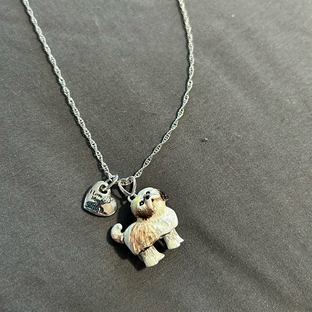 Playful Pup Shih Tzu Pendant From Bradford Exchange Nib 56$